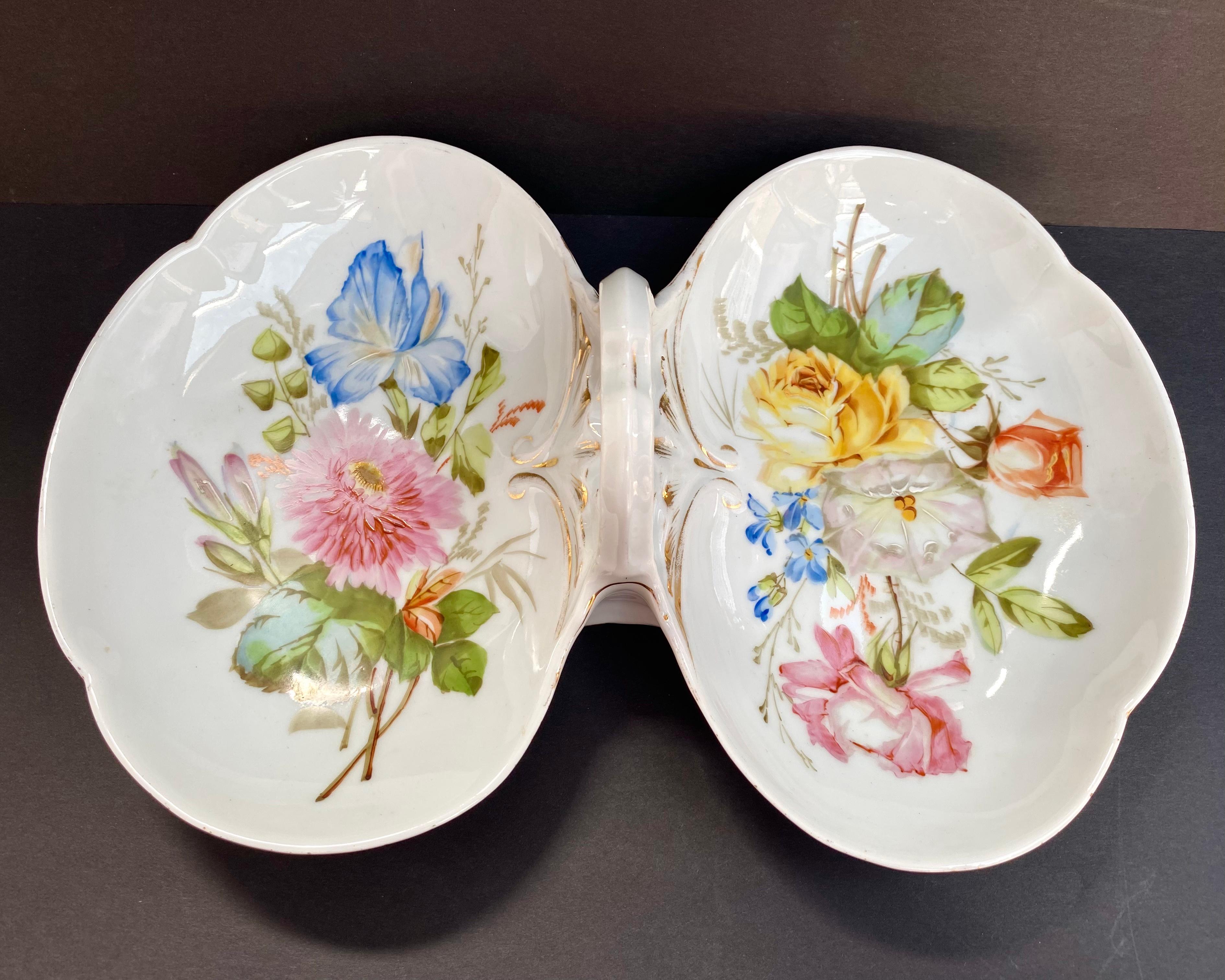 Early 20th Century Luxurious Large Serving Plate With Two Sections, France, 1920s