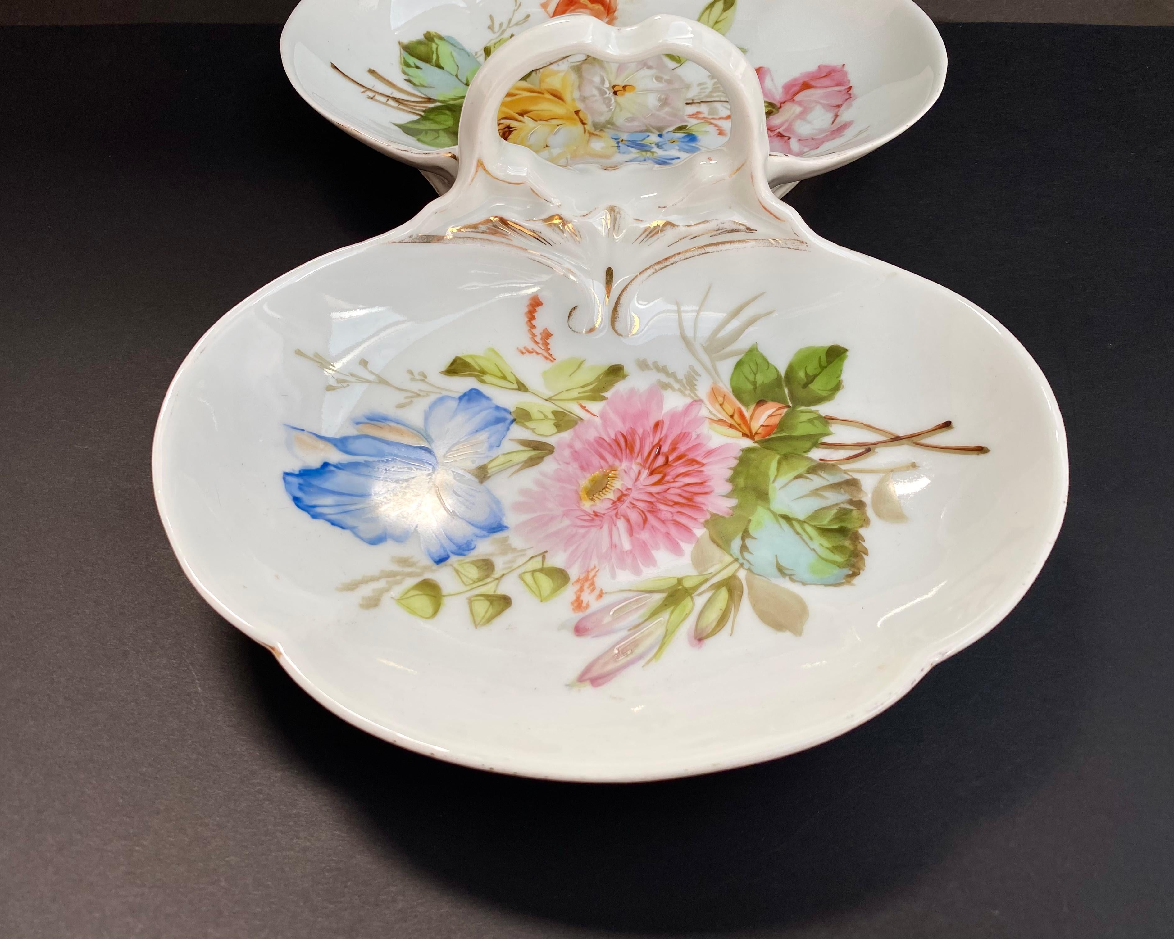 Porcelain Luxurious Large Serving Plate With Two Sections, France, 1920s