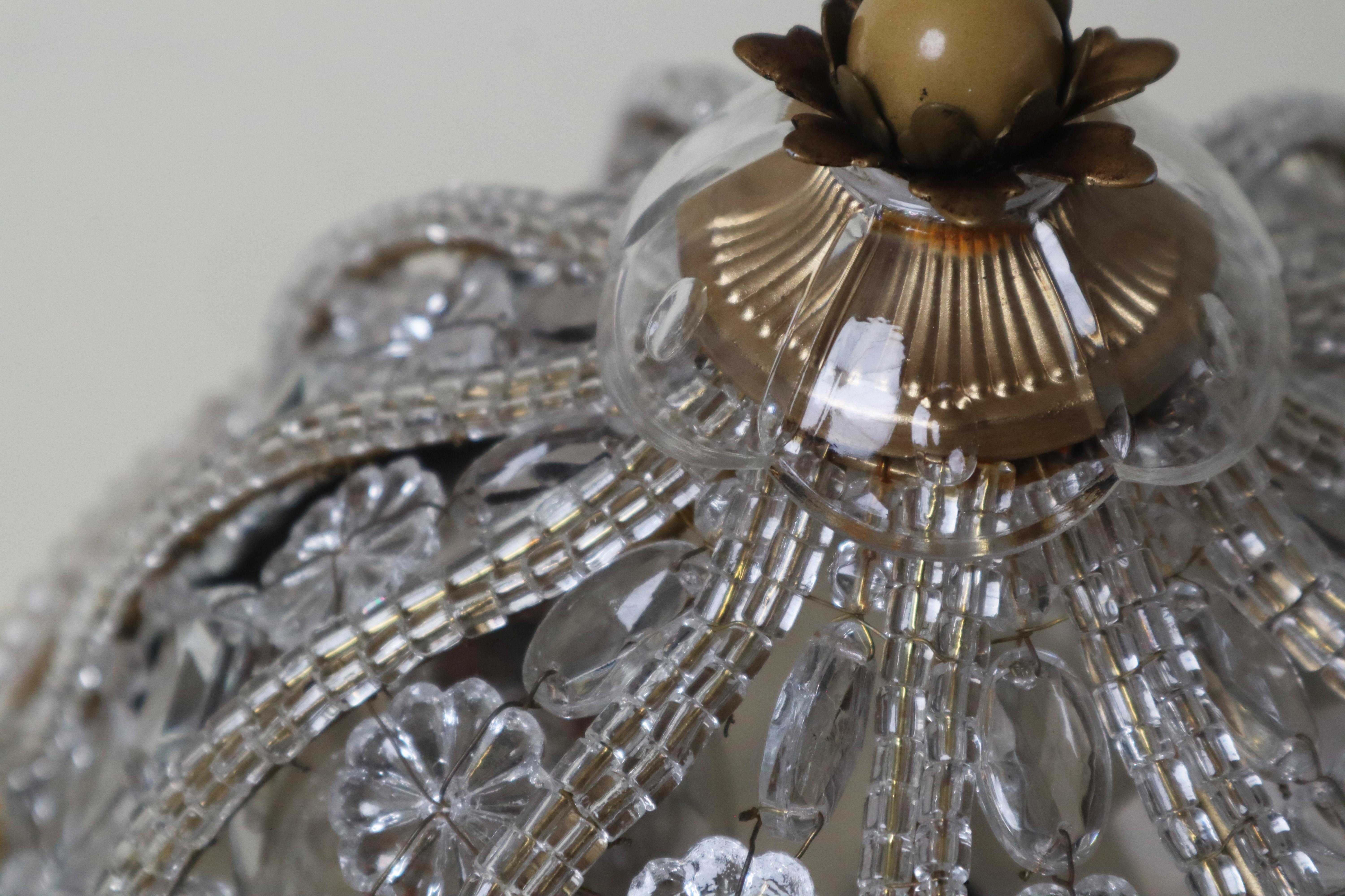 Lujoso empotrable de cristal de plomo con diseño floral estilo Hollywood Regency en Bueno estado para la venta en Hannover, DE