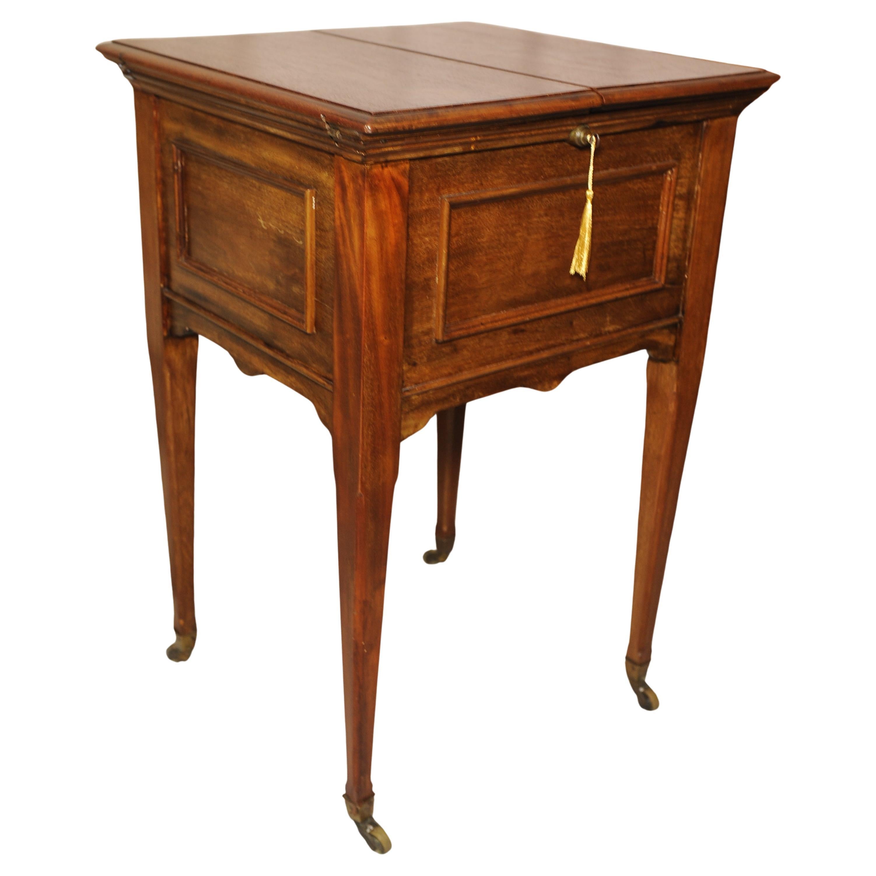 Luxurious London Made 1920s Royal Warrant  Mahogany Elevette Drinks Cabinet With Decanters. 
Original Bramah Lock with Royal Warrant.
Possibly retailed by Heal's of London.
Ivorine label 