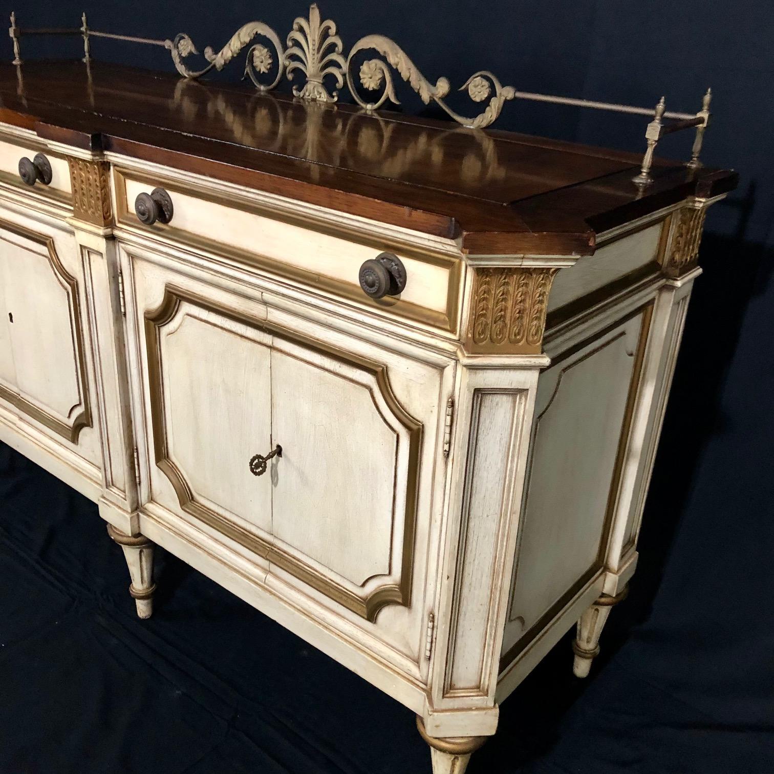 Luxurious Louis XVI Style Sideboard Buffet Cabinet In Good Condition In Hopewell, NJ