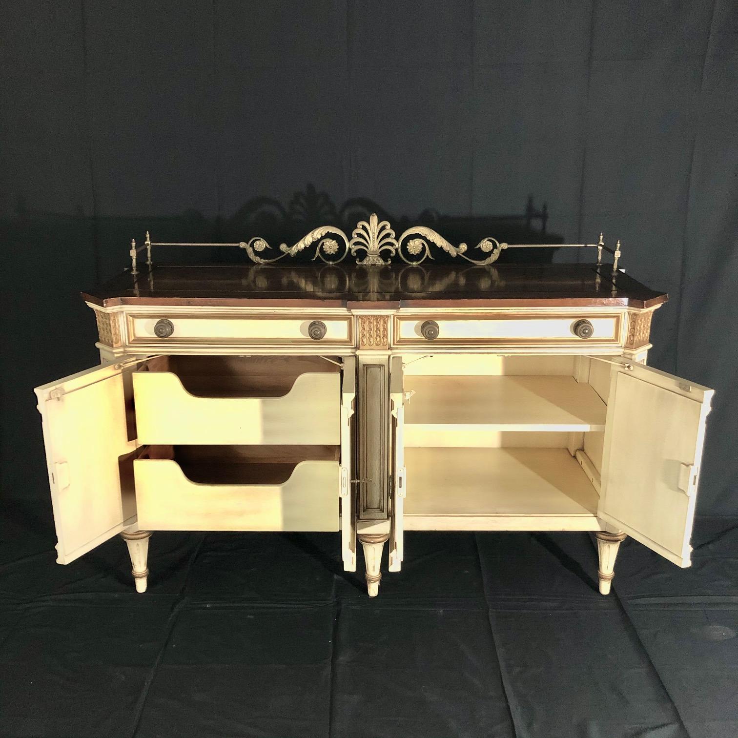 Wood Luxurious Louis XVI Style Sideboard Buffet Cabinet