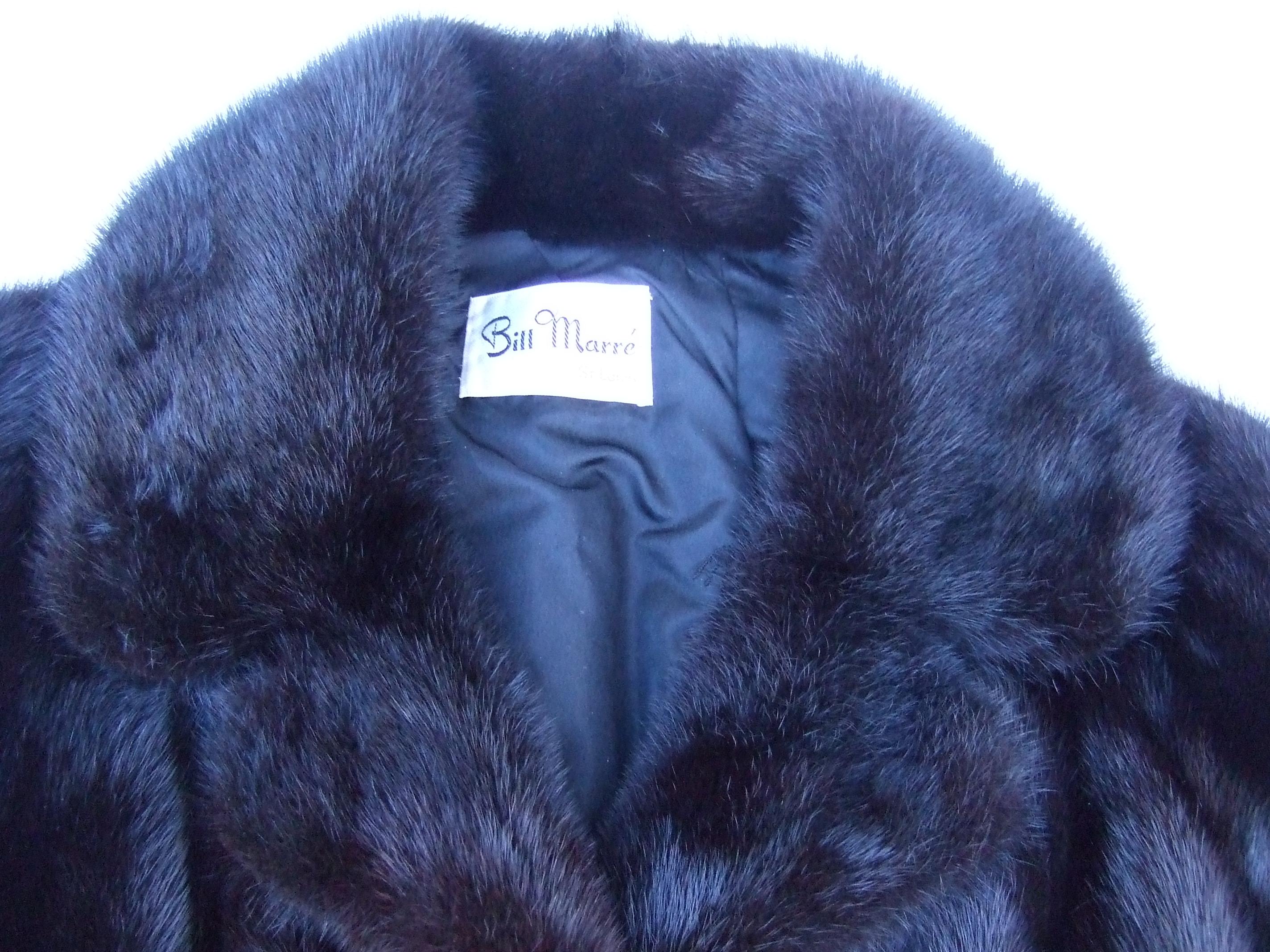 Luxurious Mahogany Plush Dark Brown Mink Fur Jacket by Bill Marre' c 1970s  4