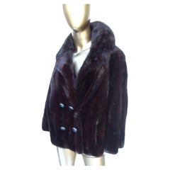 Luxurious Mahogany Plush Dark Brown Mink Fur Jacket by Bill Marre' c 1970s 