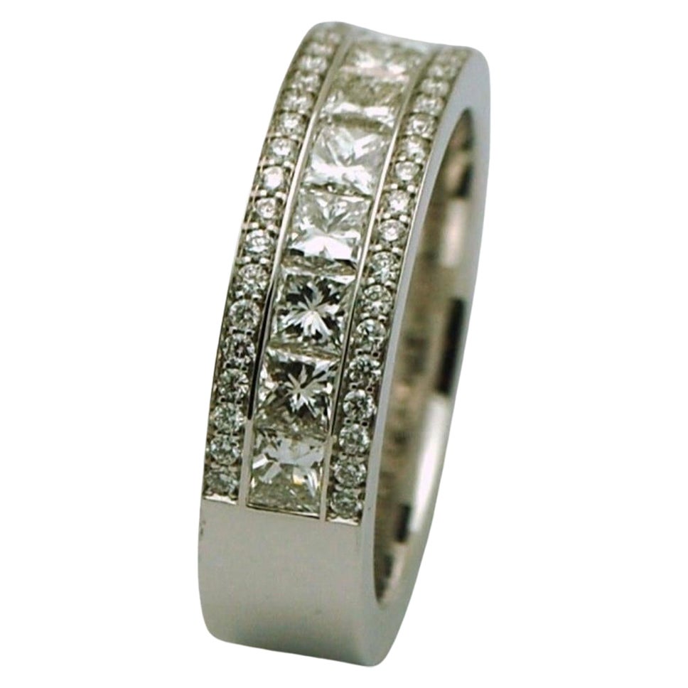 Lussuoso anello da uomo in platino a 3 carati, gioielli da uomo con diamante e fede nuziale con diamante