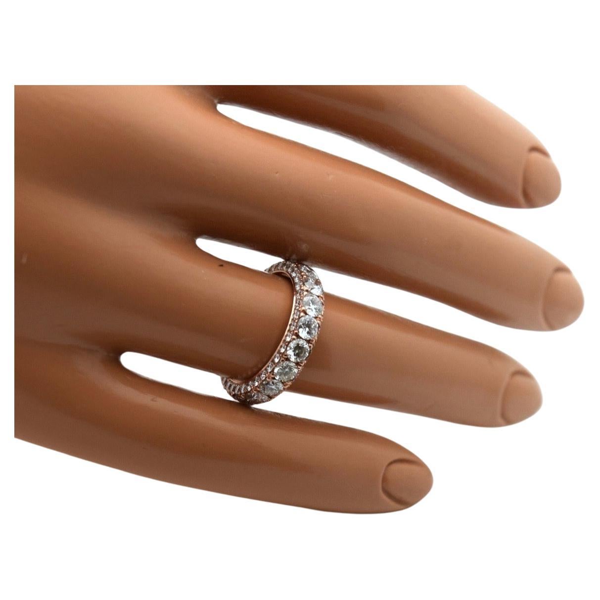 Luxurious moissanite diamond ring 18KT rose gold size 7