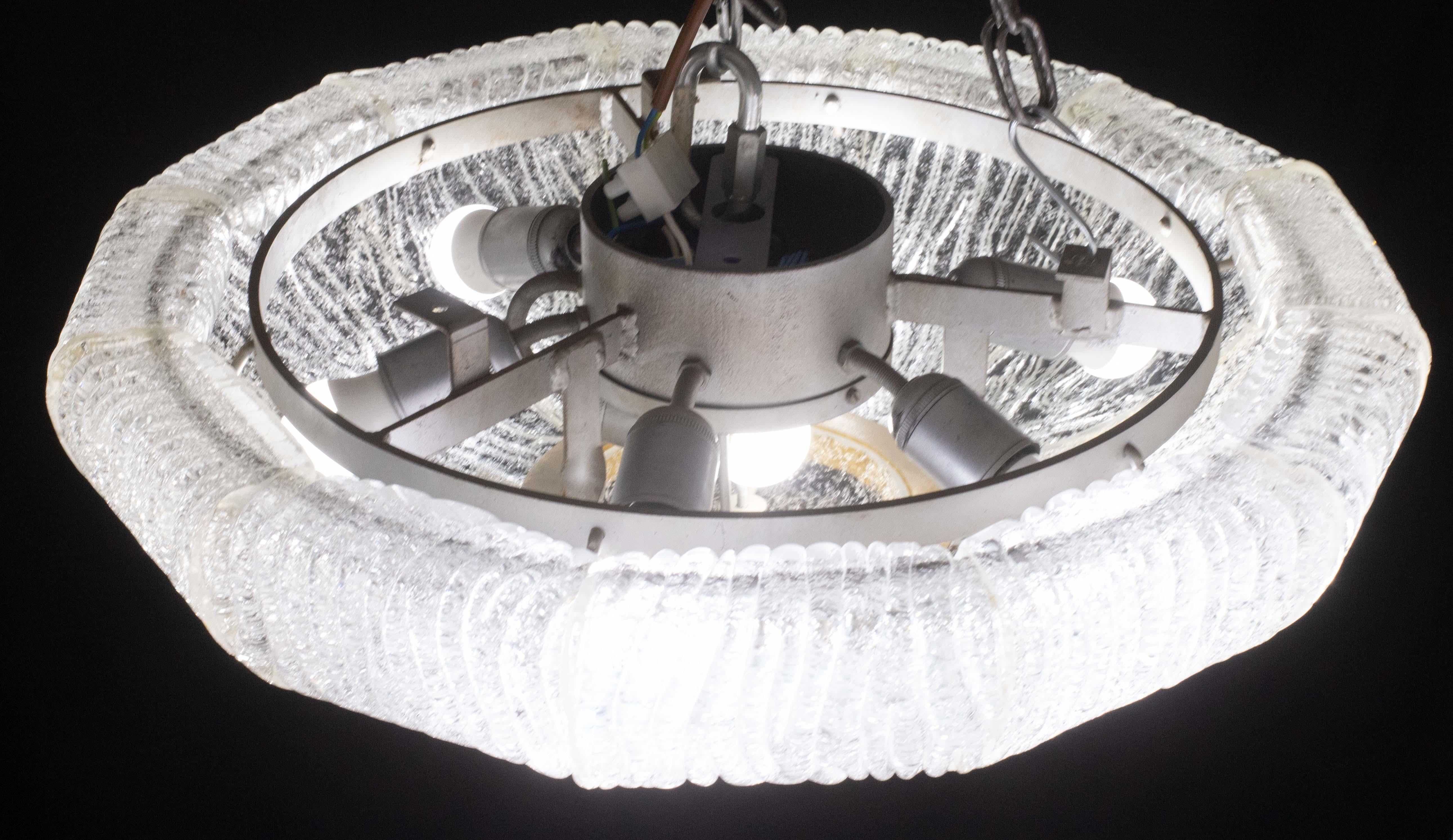 Lujosa lámpara de techo de cristal de Murano modelo Royal de Barovier e Toso, años 70 en venta 2