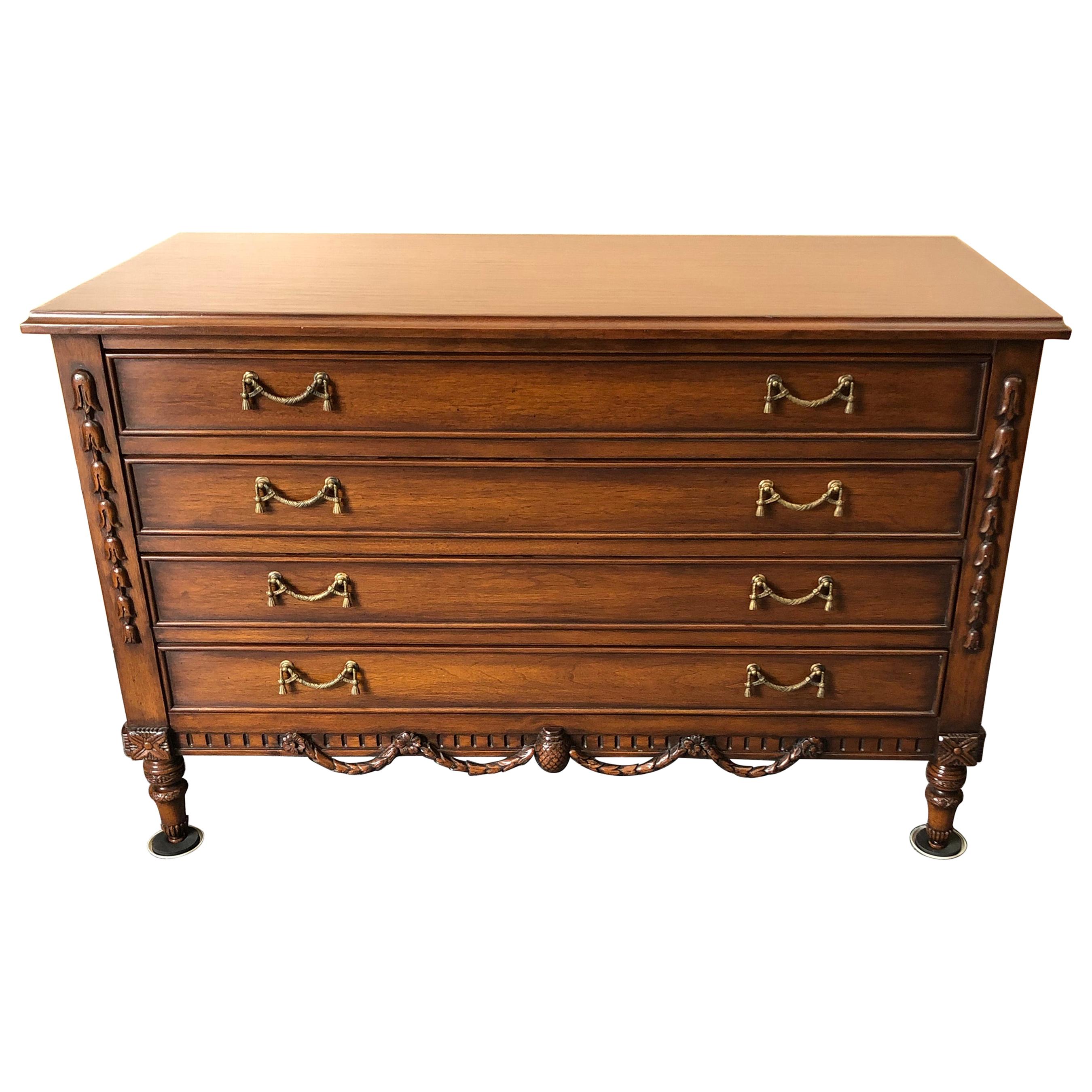 Luxurious Nancy Corzine Solid Mahogany French Style Chest of Drawers Commode