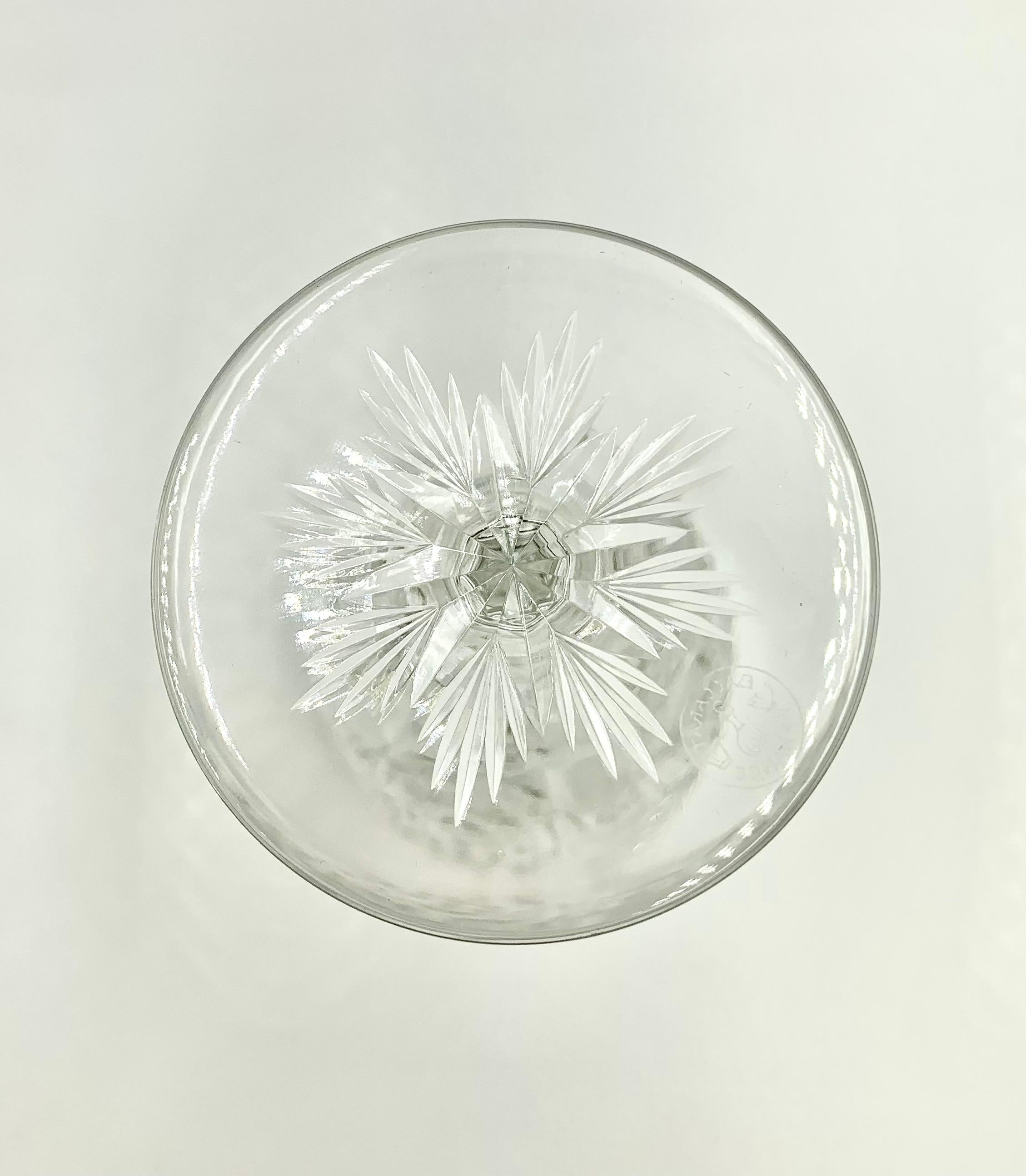 Fait main Luxueuse paire de verres à vin Lagny en cristal de Baccarat, début du 20e siècle en vente
