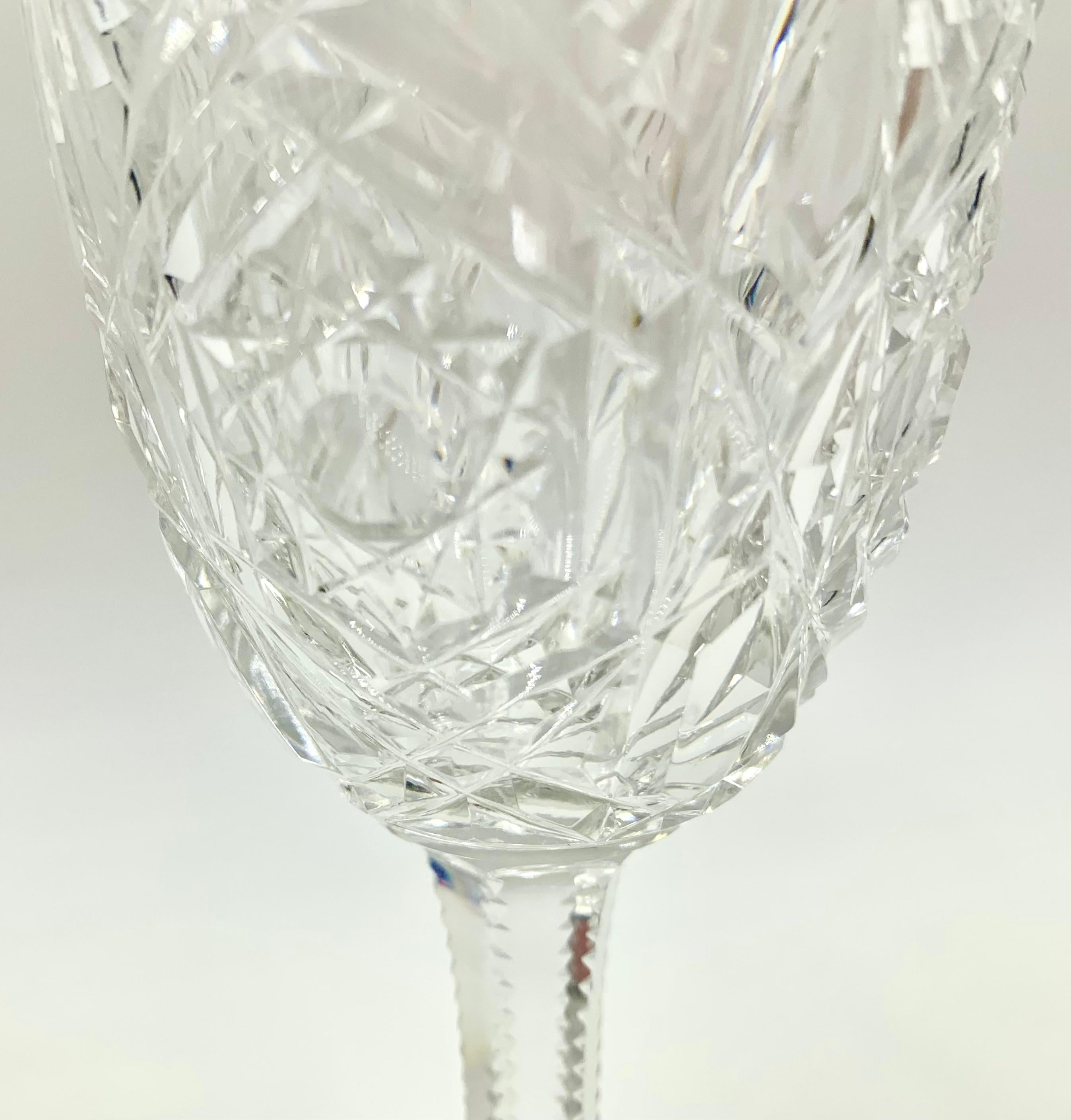 Luxueuse paire de verres à vin Lagny en cristal de Baccarat, début du 20e siècle Bon état - En vente à New York, NY