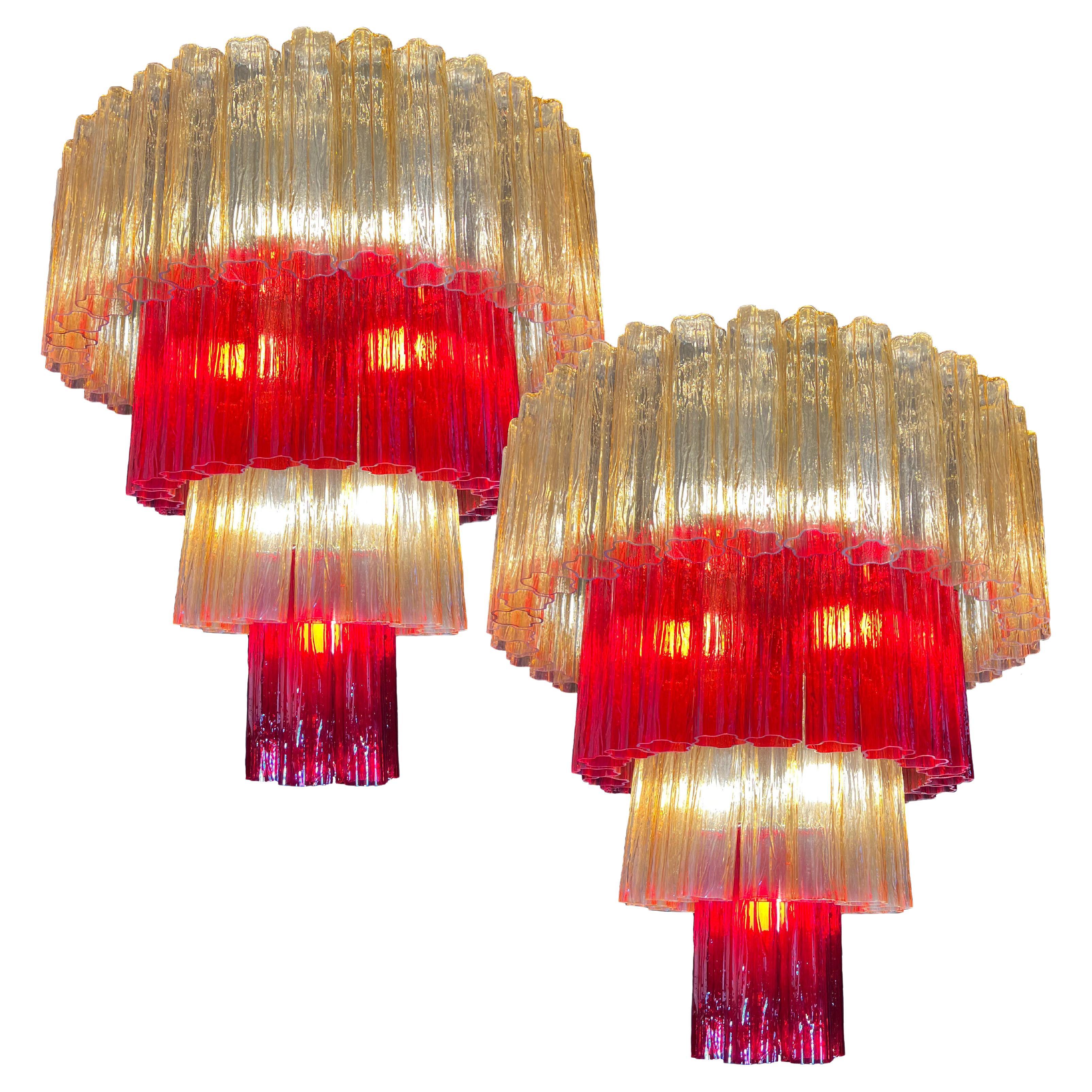 Luxurious Pair of Murano Chandeliers by Valentina Planta For Sale