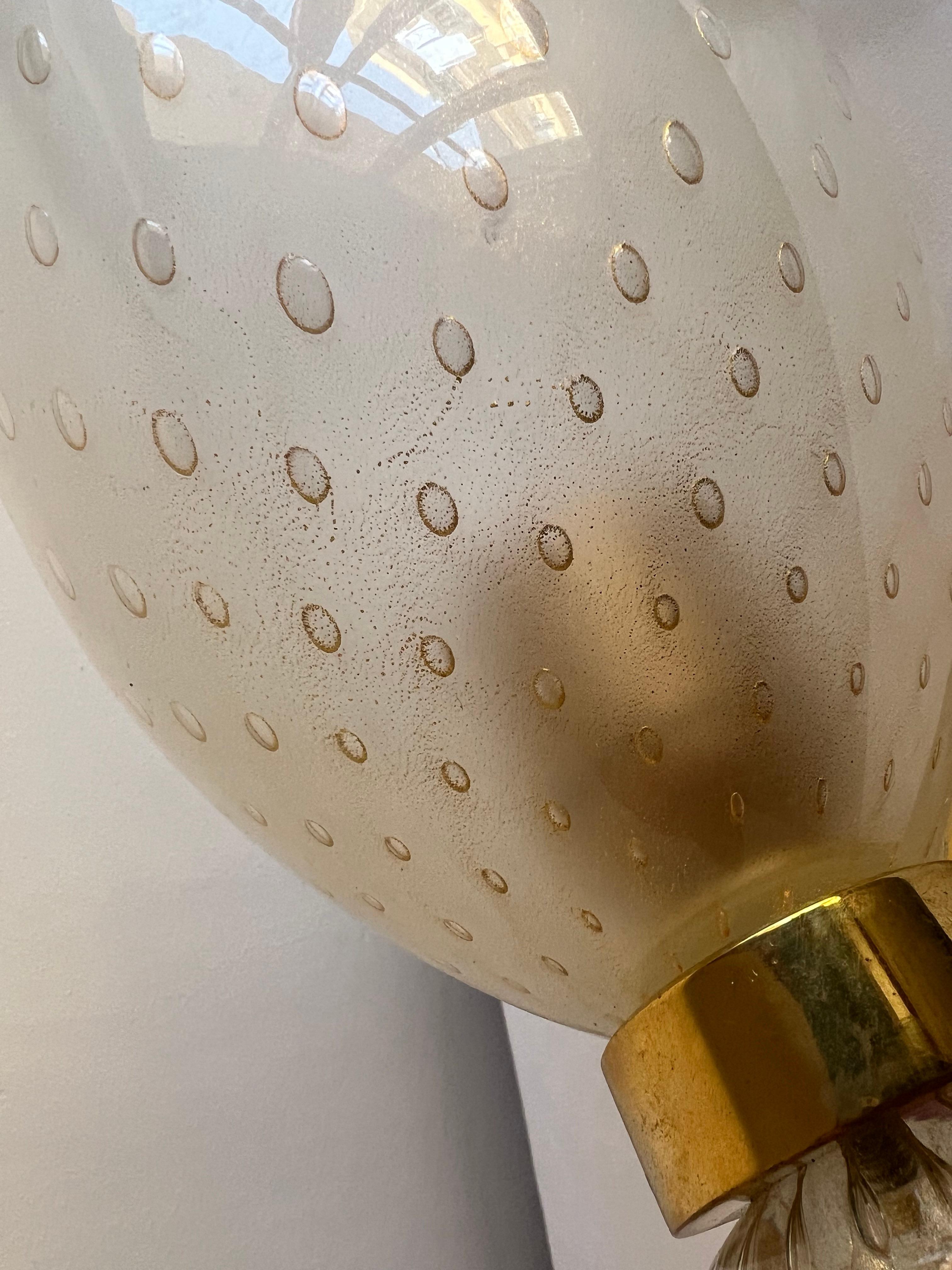 Luxurious Pair of Wall Lamps by Barovier & Toso, Murano, 1960s For Sale 9