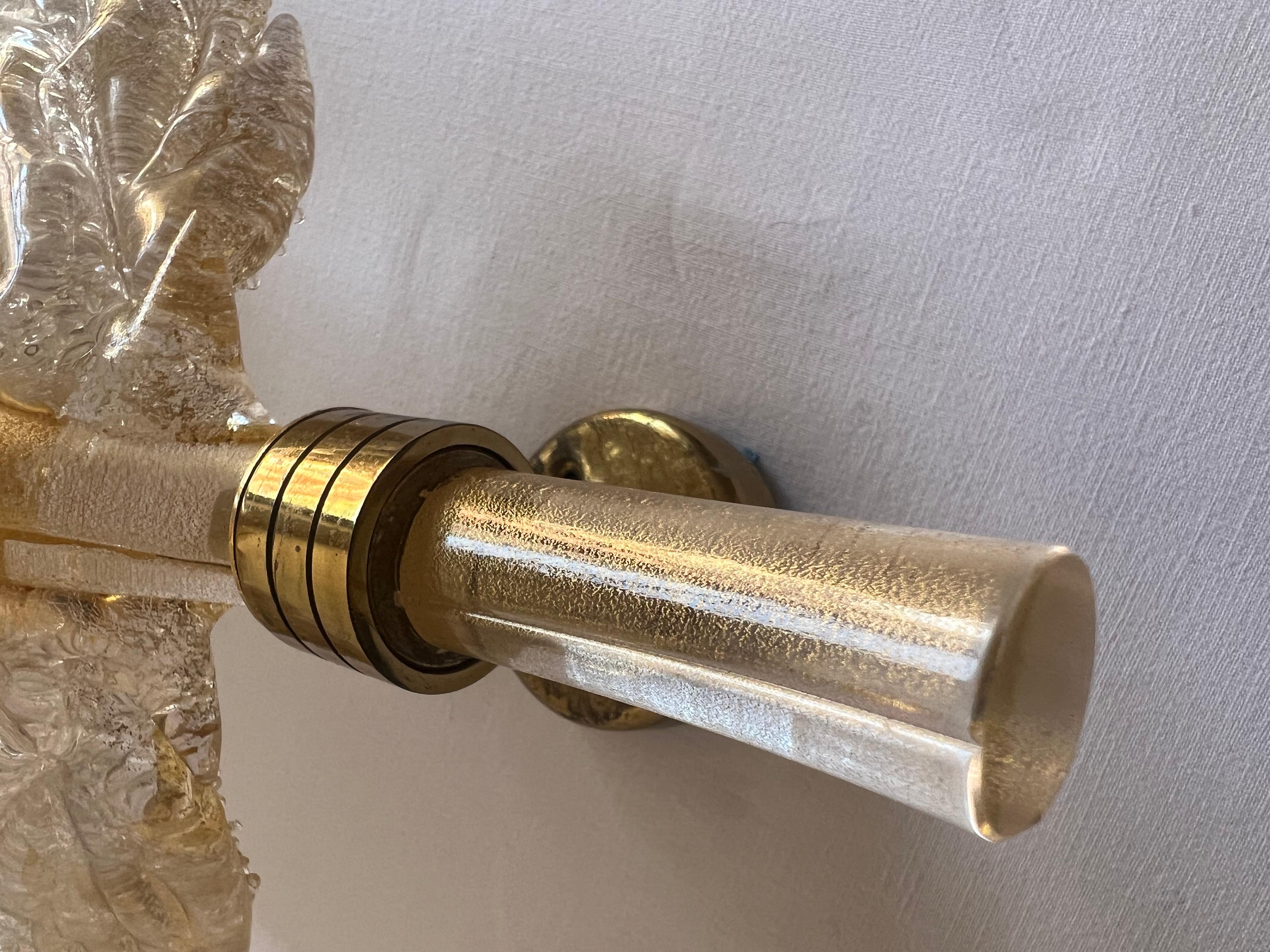 Luxuriöses Paar Wandleuchten von Barovier & Toso, Murano, 1980er Jahre im Angebot 4