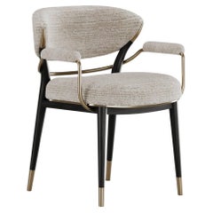 Luxurious Palmer Chair In Black Stained Oak And Brushed Brass By Elbra Home