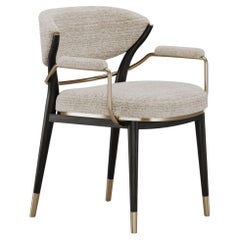 Luxurious Palmer Chair In Black Stained Oak And Brushed Brass By Elbra Home
