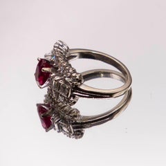 Luxurious Platinum Burma Ruby Ring with 1.22ct Ruby and 0.98ct Diamond Accents