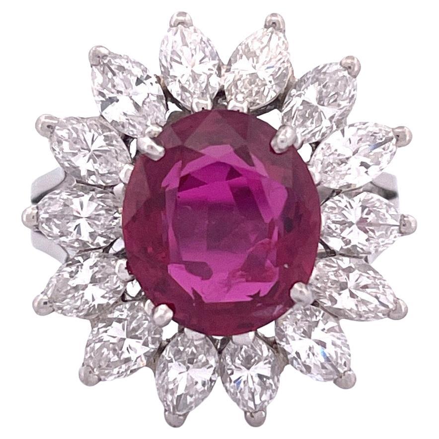 Luxurious Platinum Ruby and Diamond Ring For Sale