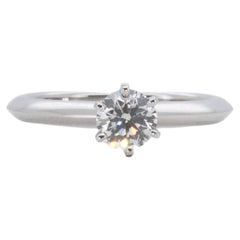 Luxurious Platinum Solitaire Engagement Ring with 0.54 Carat Natural Diamonds