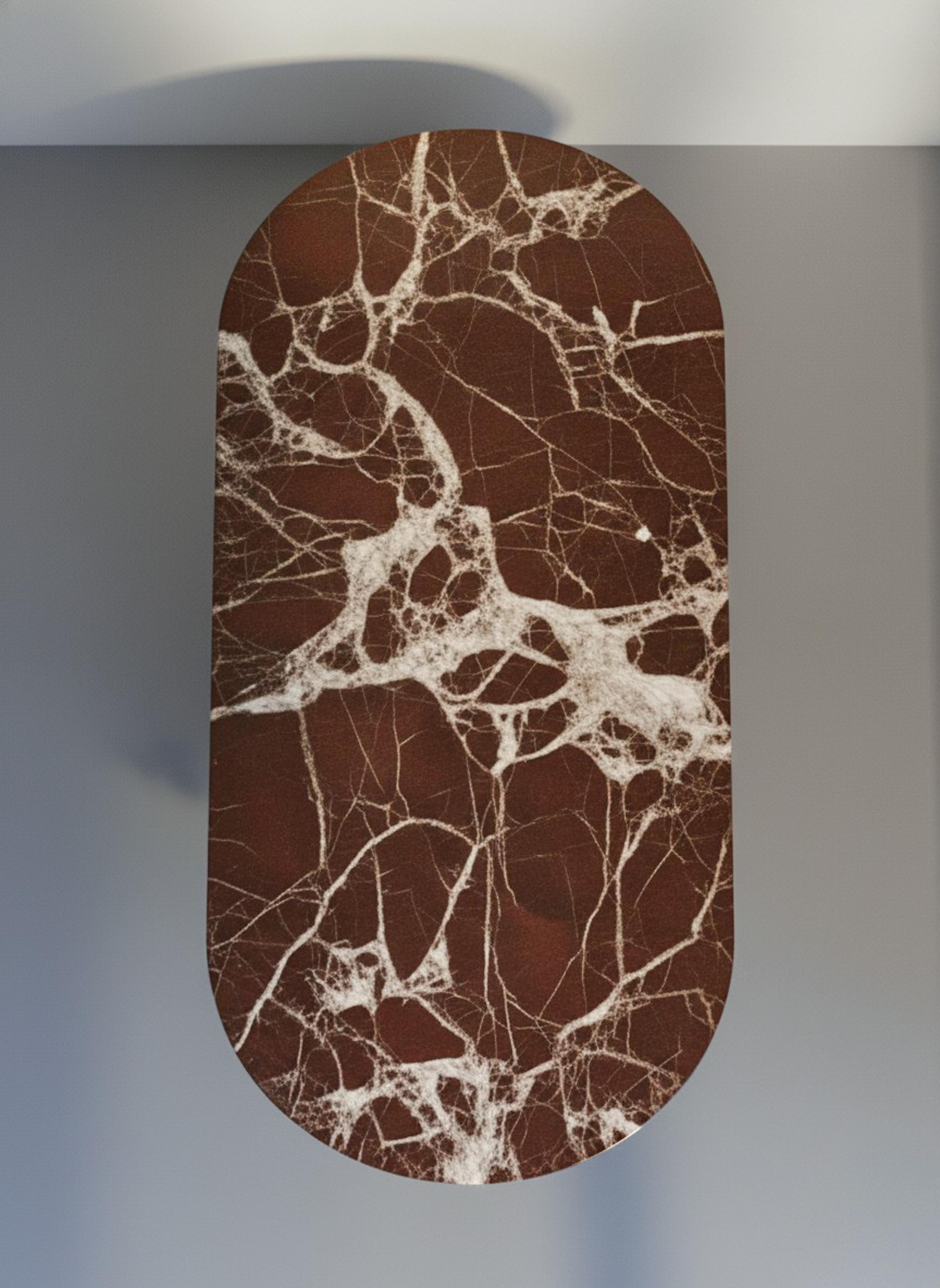 Turc Luxueux marbre rouge italien - Table de salle à manger en marbre Rosso Levanto en vente