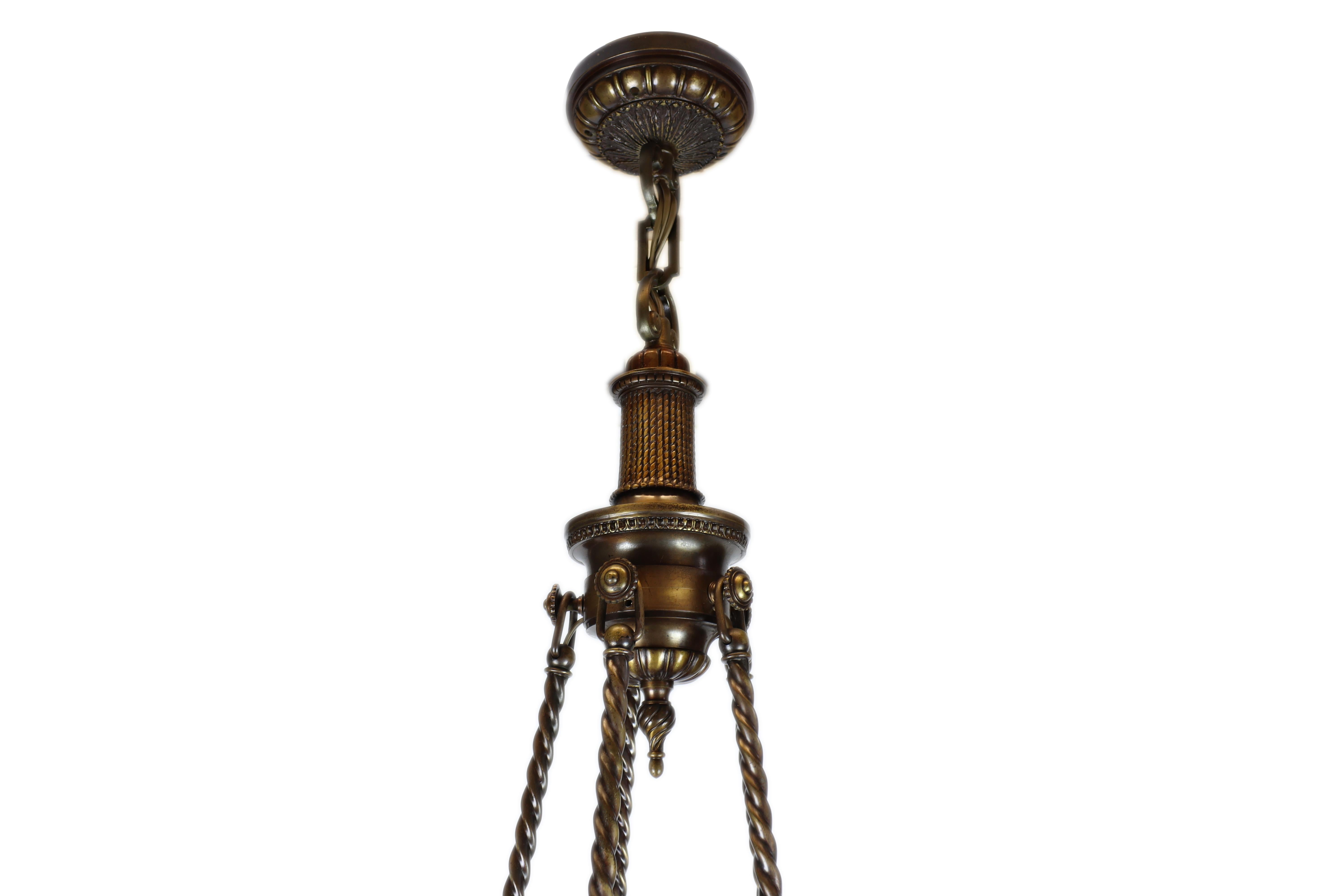Brass Luxurious Representative Art Nouveau Figural Chandelier For Sale
