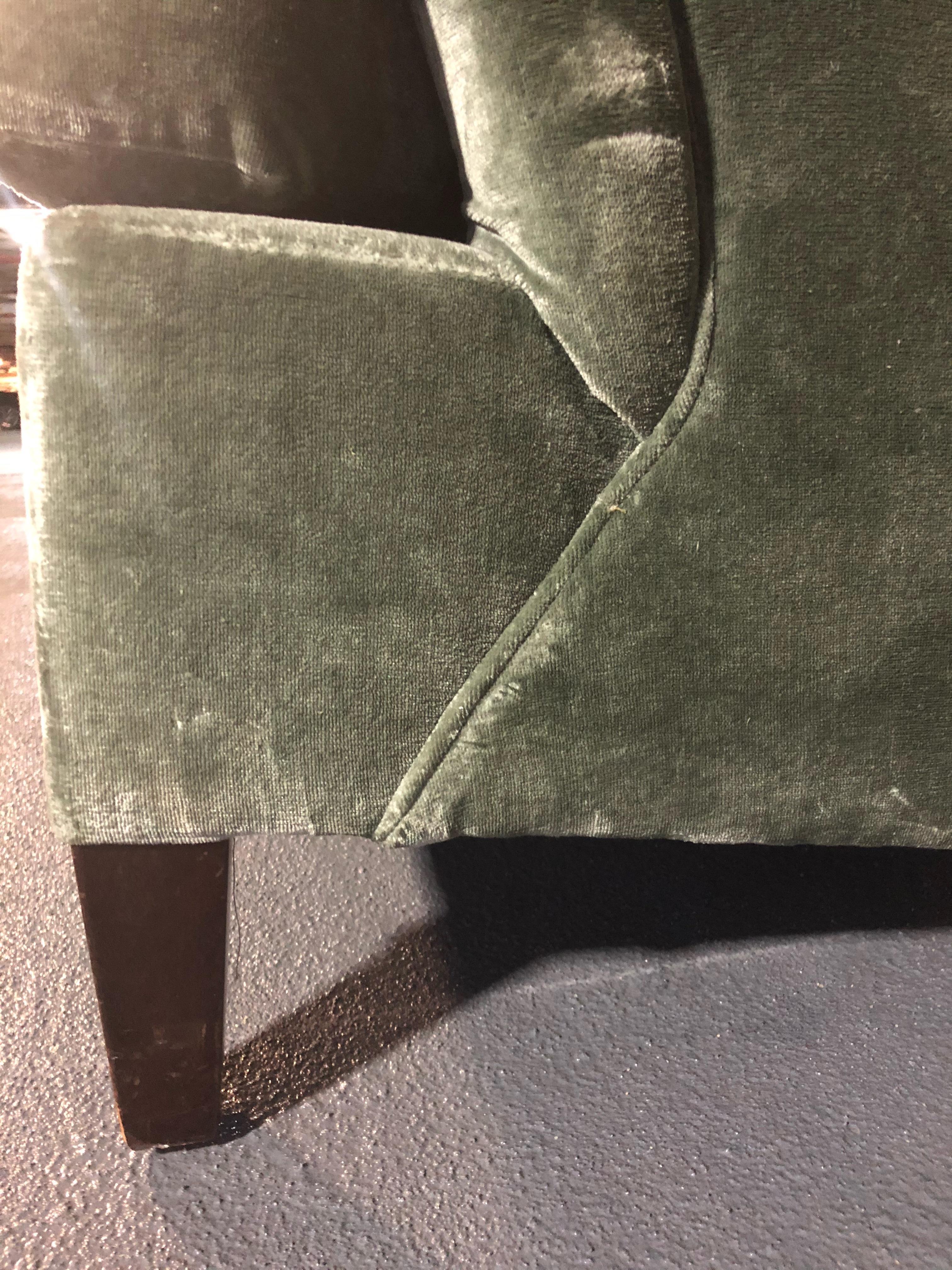 Luxurious Sage Velvet George Smith Style Classic Sofa 3