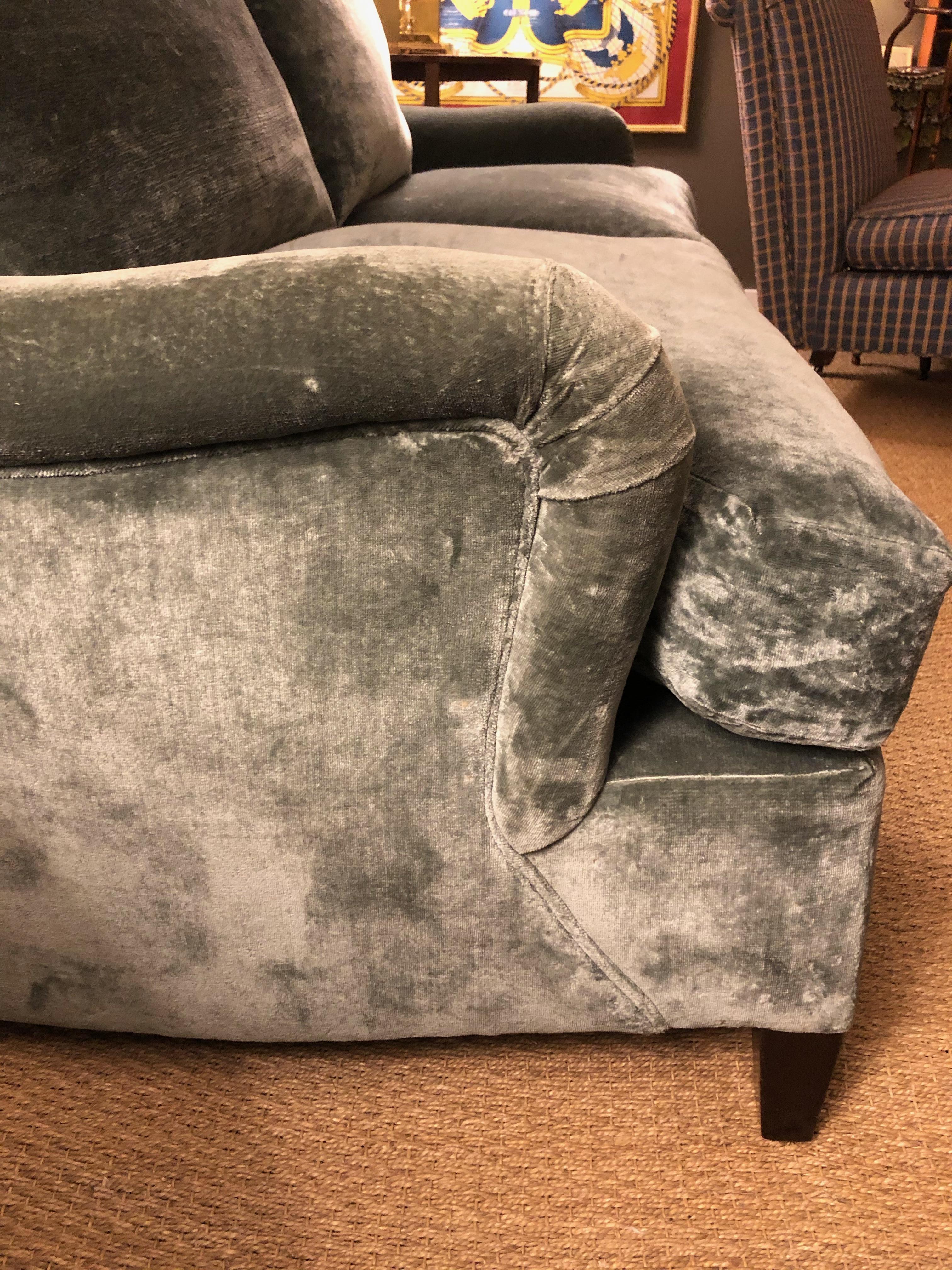 Luxurious Sage Velvet George Smith Style Classic Sofa 5