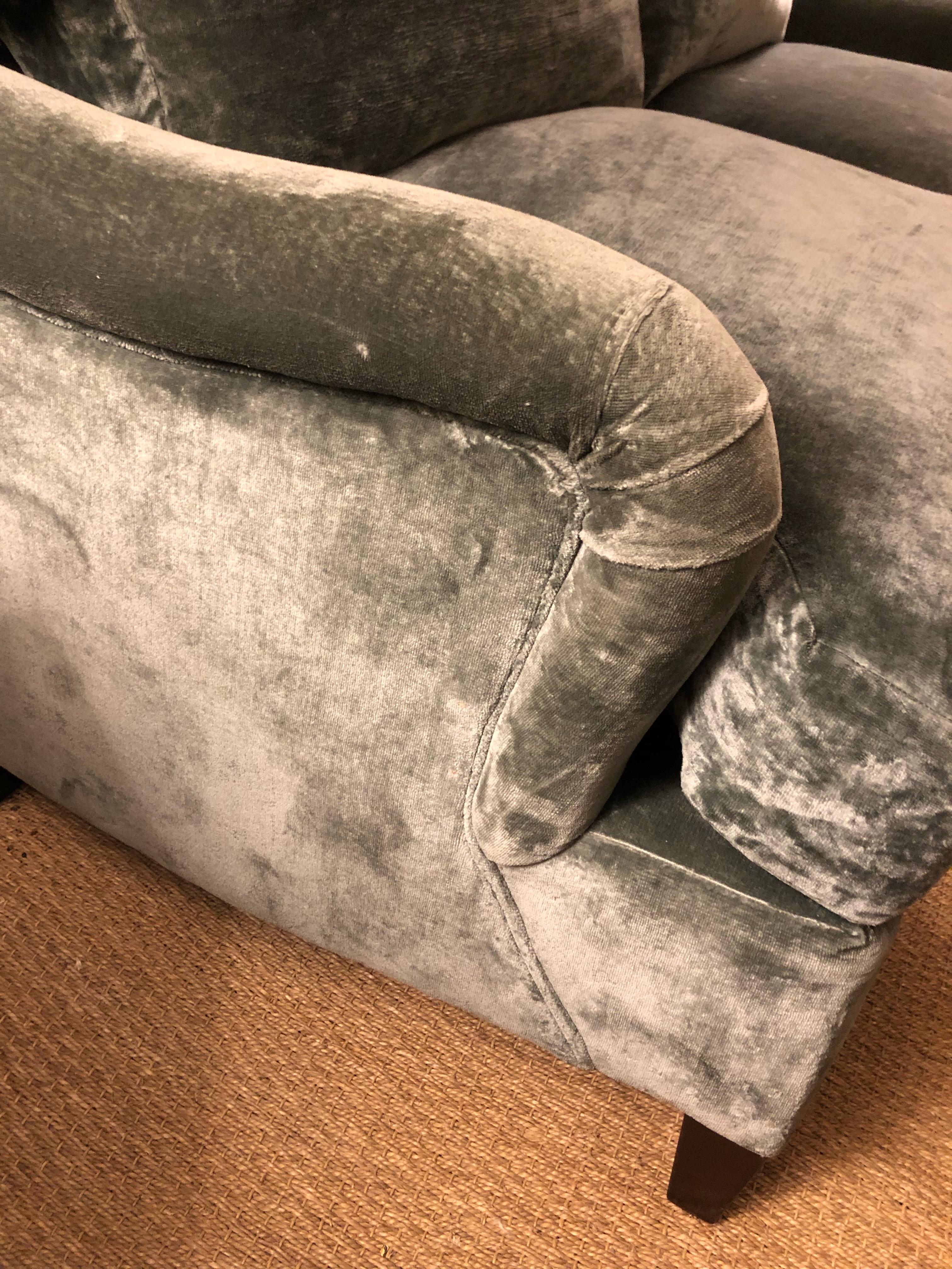 Luxurious Sage Velvet George Smith Style Classic Sofa 6