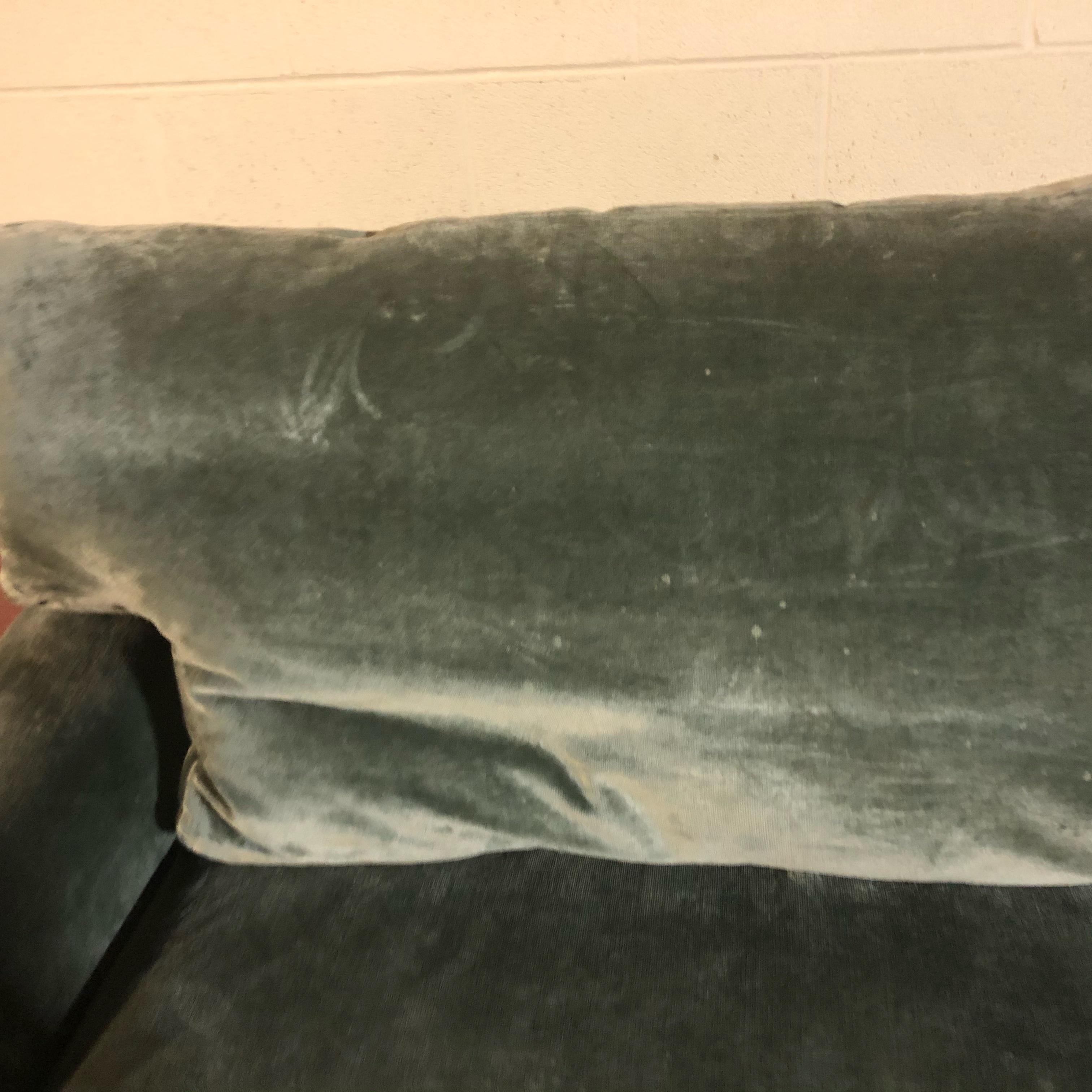 sage green velvet couch