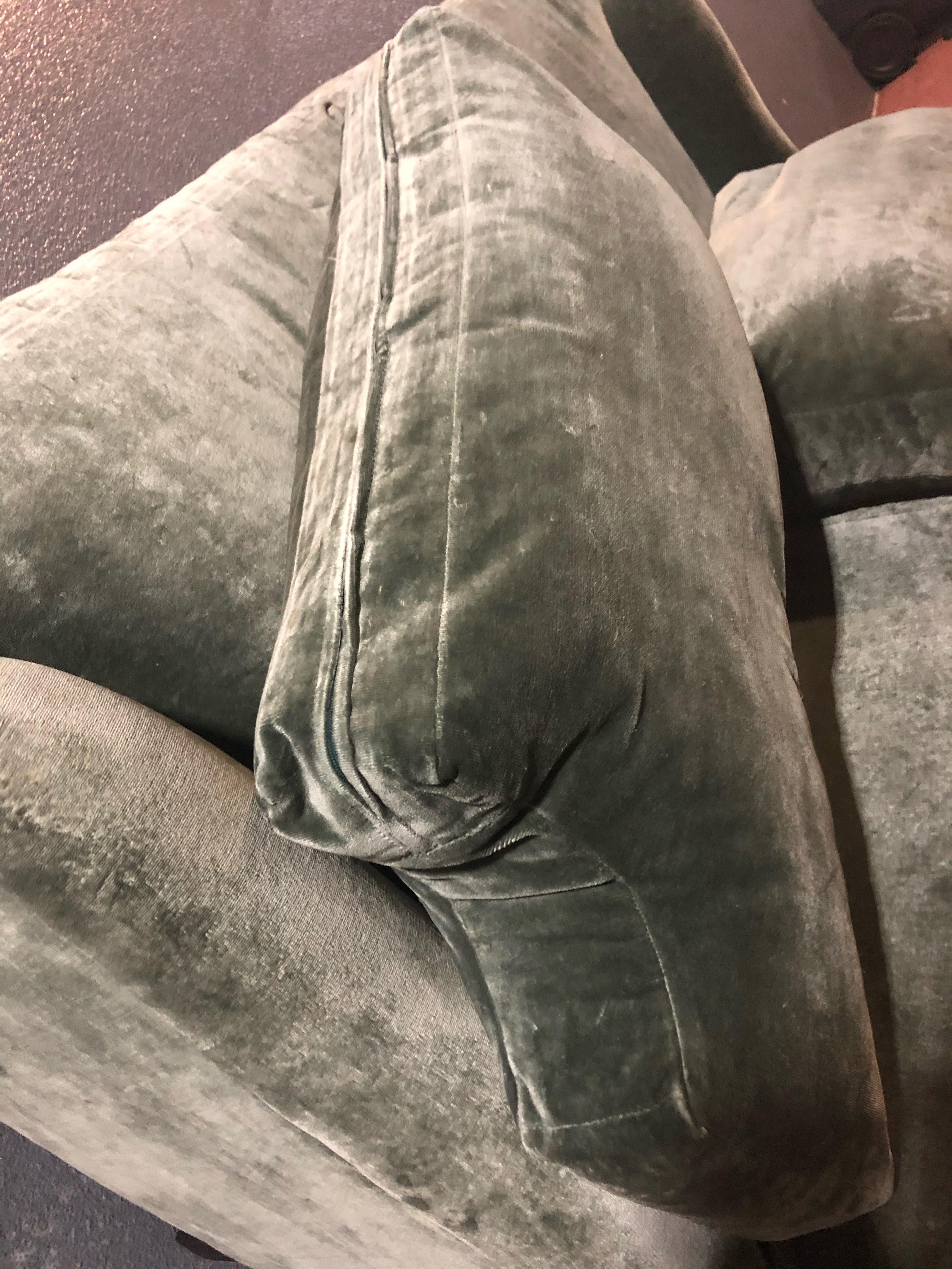 Contemporary Luxurious Sage Velvet George Smith Style Classic Sofa