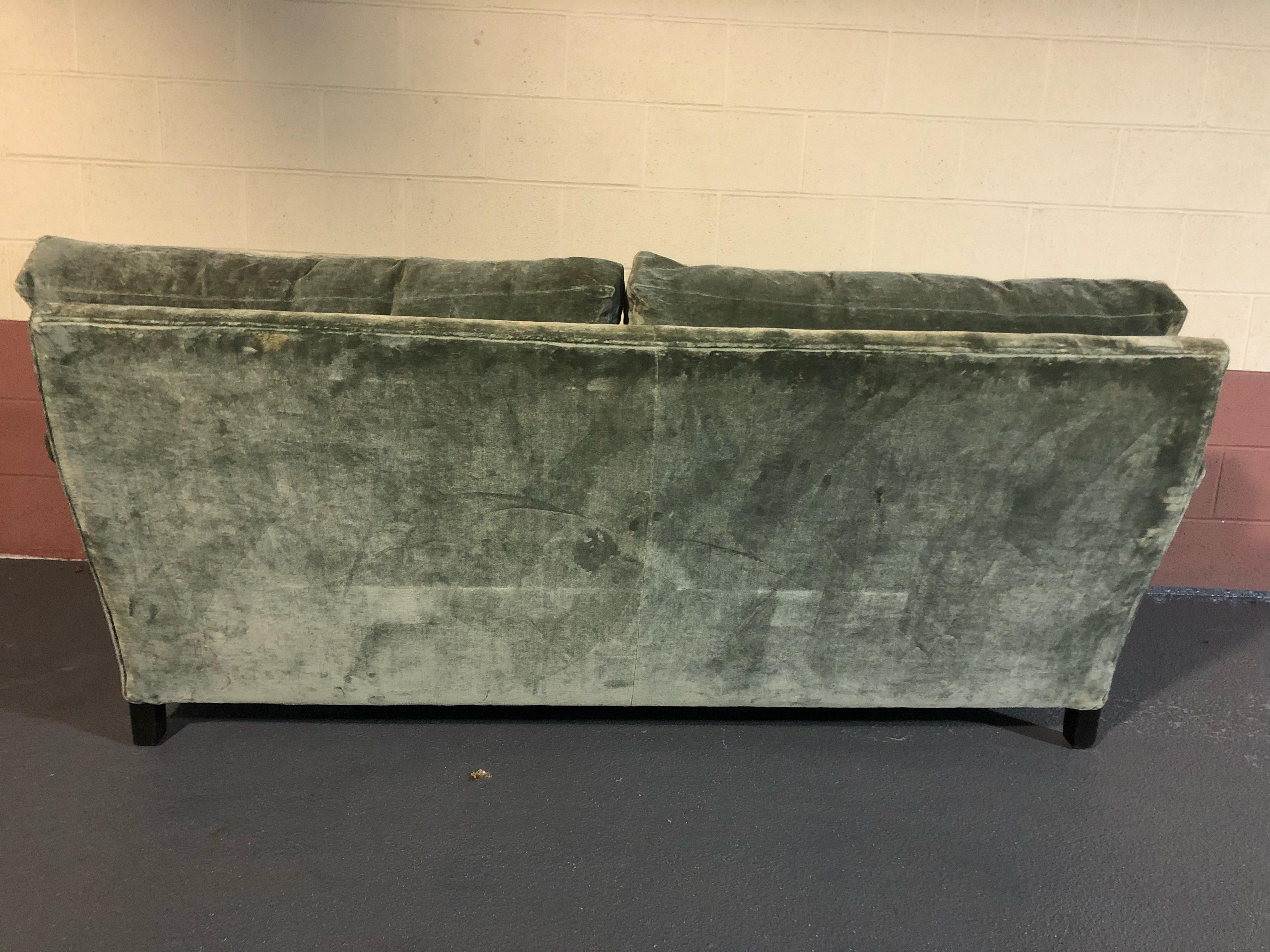 Luxurious Sage Velvet George Smith Style Classic Sofa 1