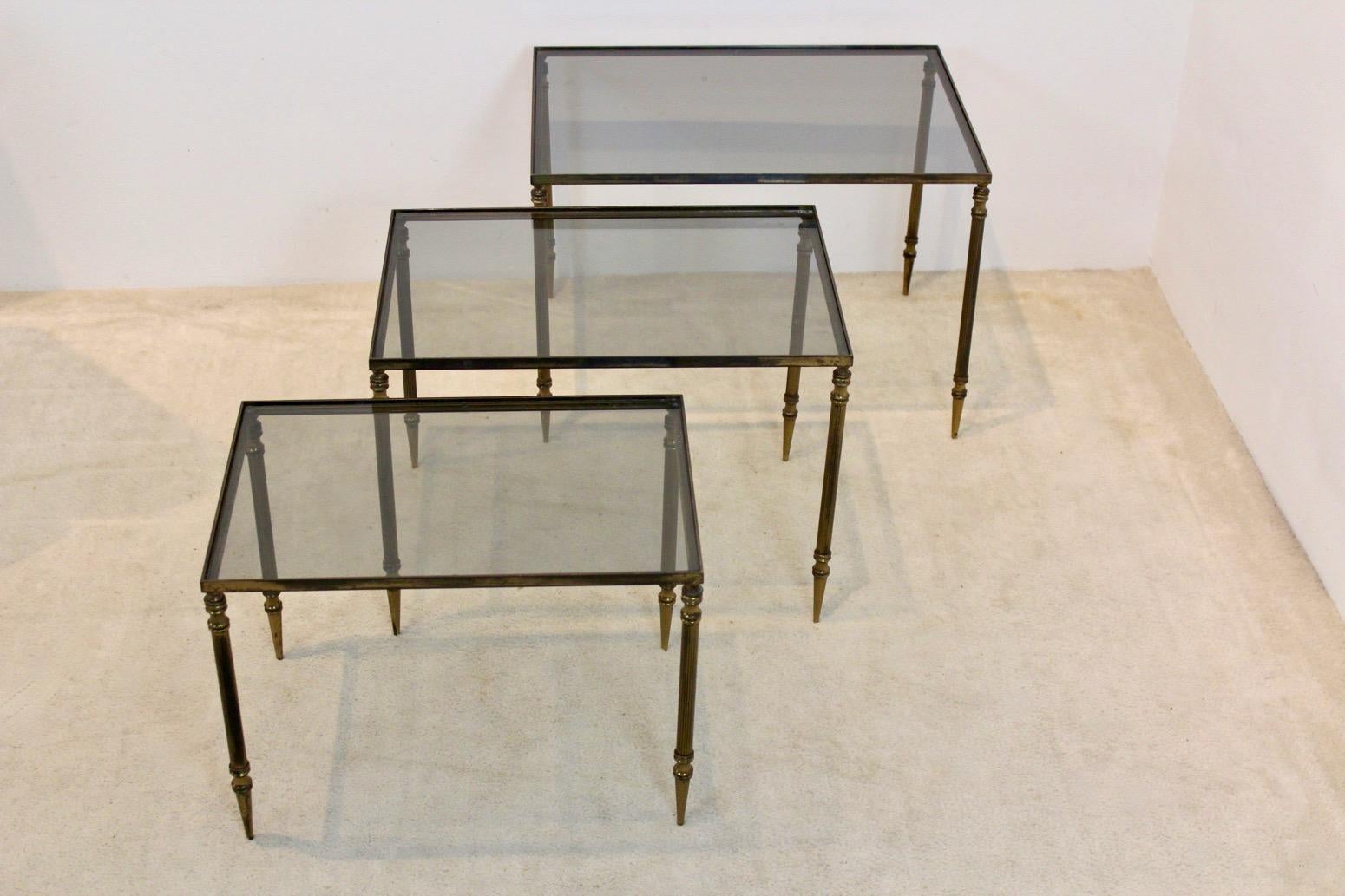 French Luxurious Set of Maison Charles Nesting Tables For Sale