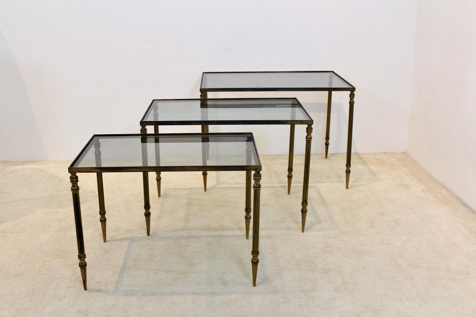 20th Century Luxurious Set of Maison Charles Nesting Tables For Sale