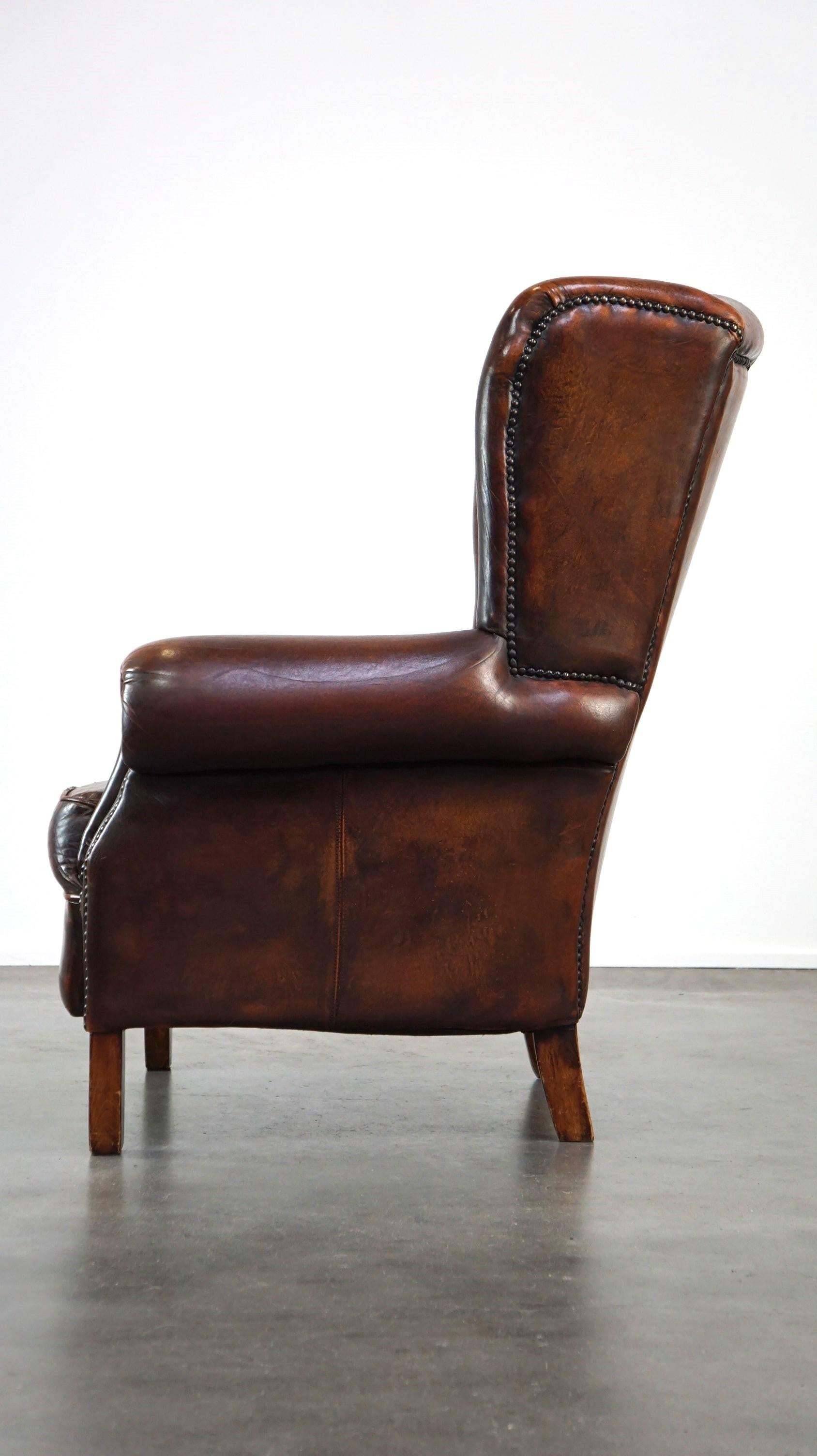 Cuir Luxueux fauteuil en peau de mouton avec coussin de siège fixe et confort d'assise haut en vente