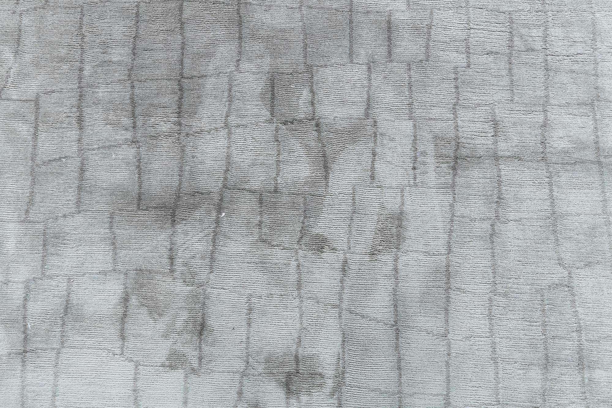 Hand-Knotted Luxurious Silk Rug with Grey Crocodile Skin Design by Doris Leslie Blau For Sale