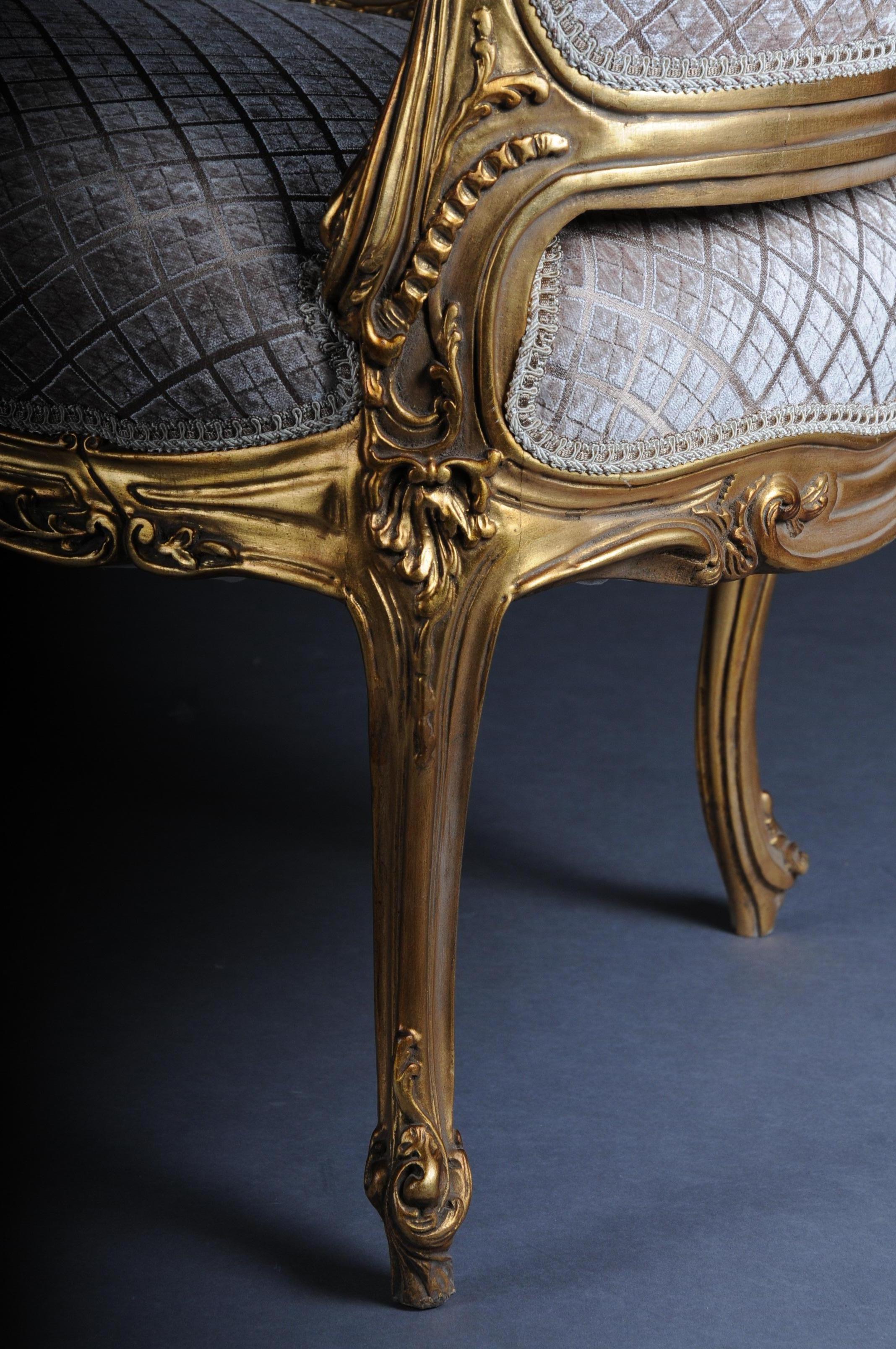 Wood Luxurious Sofa, Canapé, Couch in Rococo or Louis XV Style For Sale