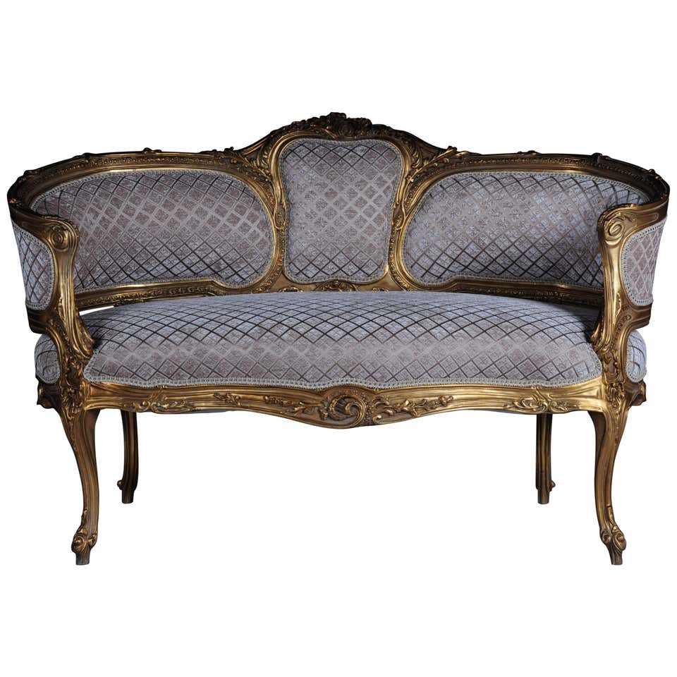 Scaune Rococo French Rococo Style Giltwood Canape Sofa at 1stdibs