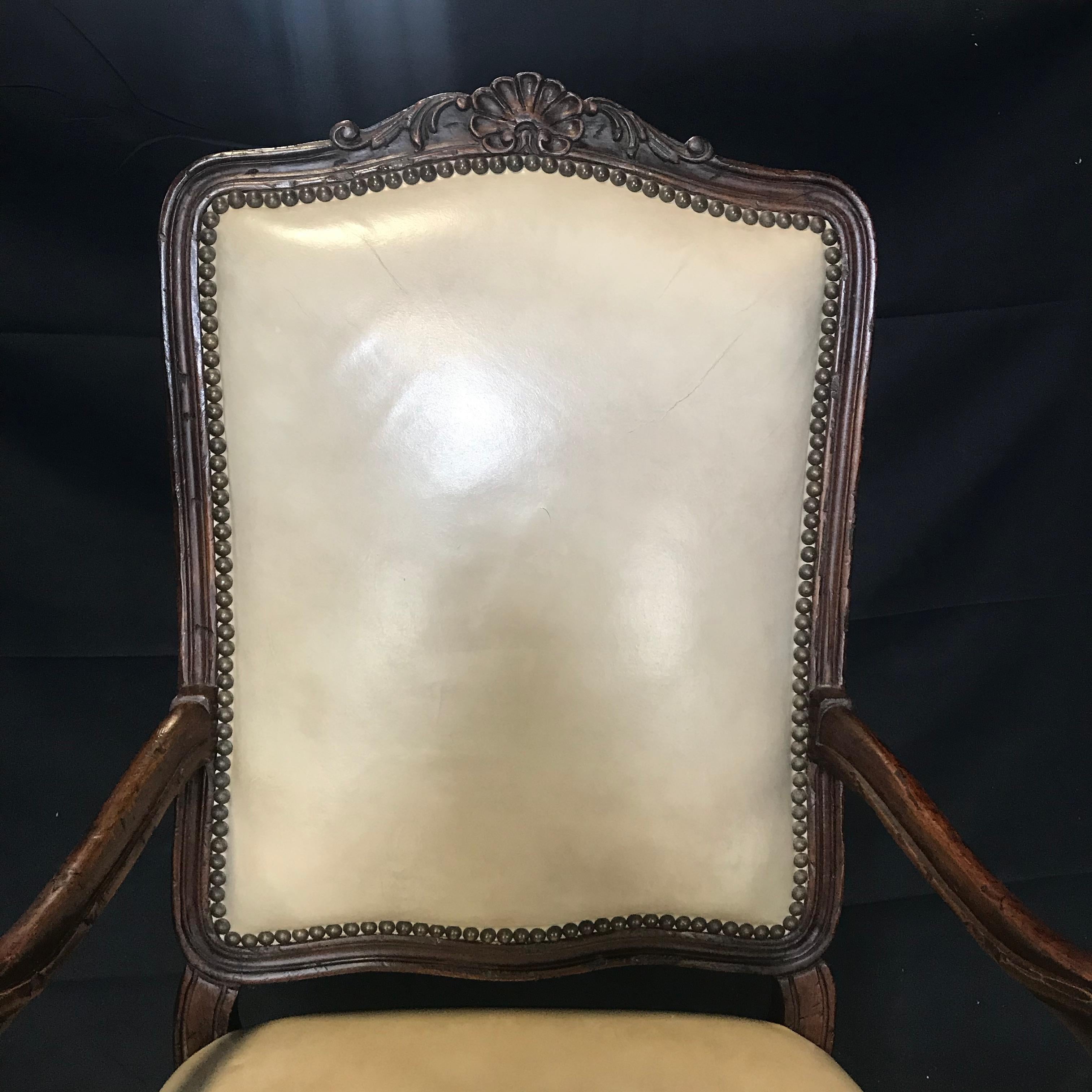 Luxurious Swivel French Louis XV Style Leather Desk Chair 2