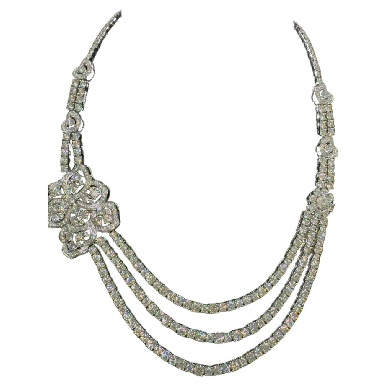 Three-Row Diamond Necklace