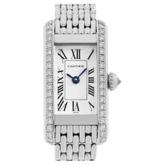 Luxurious Used Cartier Tank Alongé WB3016U3 Ladies Diamond Watch - Chic Style