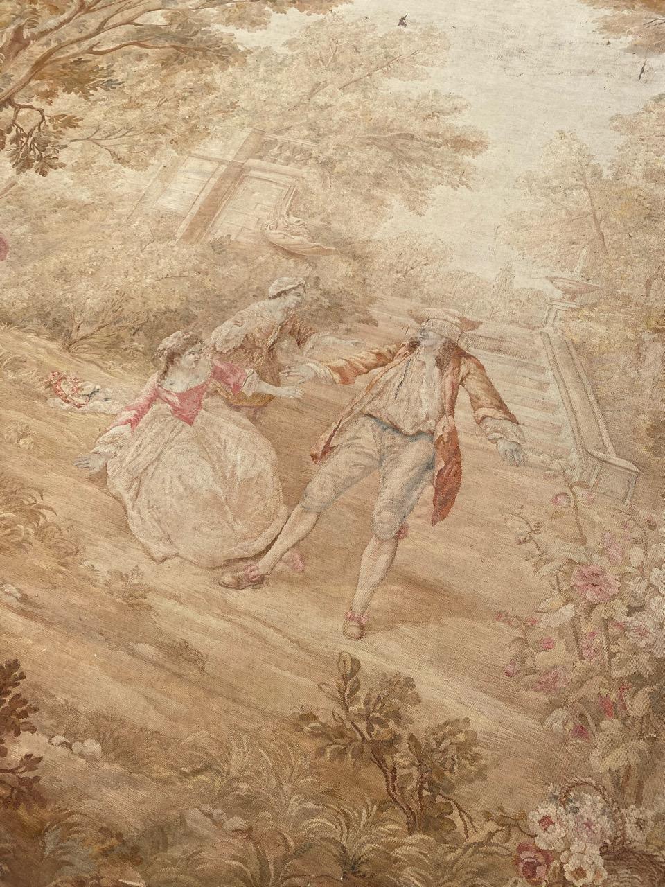 Bobyrug’s Luxurious Very Fine Silk French Aubusson Tapestry In Good Condition For Sale In Saint Ouen, FR