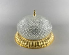 Luxurious Vintage Ceiling Lamp  Glass Shade In Gilt Bronze Fittings