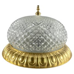 Luxuriöse Vintage-Deckenleuchte  Glasschirm in vergoldeter Bronze mit Fassungen
