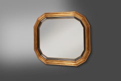 Luxurious vintage gold and black mirror, belgium 1950s