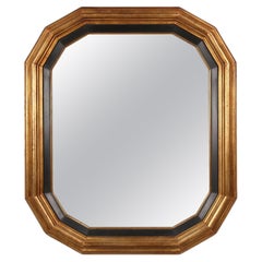 Luxurious vintage gold and black mirror, belgium 1950s
