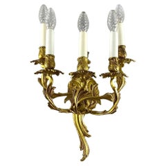 Lampe murale luxueuse avec cinq appliques vintage en bronze