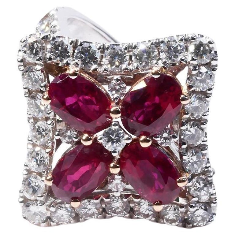 Rubis Naturel 0.18 Carats Taille Poire Certifié IGI - Rouge Rose, Chauffé, 4.24x3.21mm