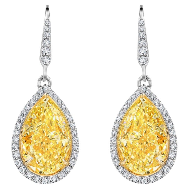 Orecchini pendenti con diamanti taglio multiplo 4.79Ct SI/HI Oro giallo 14 carati Tutta la tariffa pagata in vendita su Italia