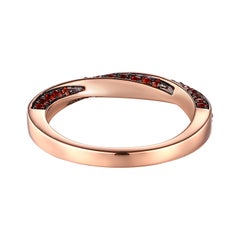 Luxury 14KT Gold Red Garnet Overlapping Infinity Ring
