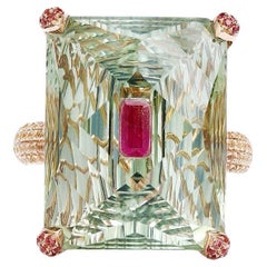 Luxury Natural Rare Red Emerald Beryl 18K gold Ring 10.71Gram