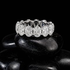 Oval Cut Diamond Eternity Band Ring in White Gold